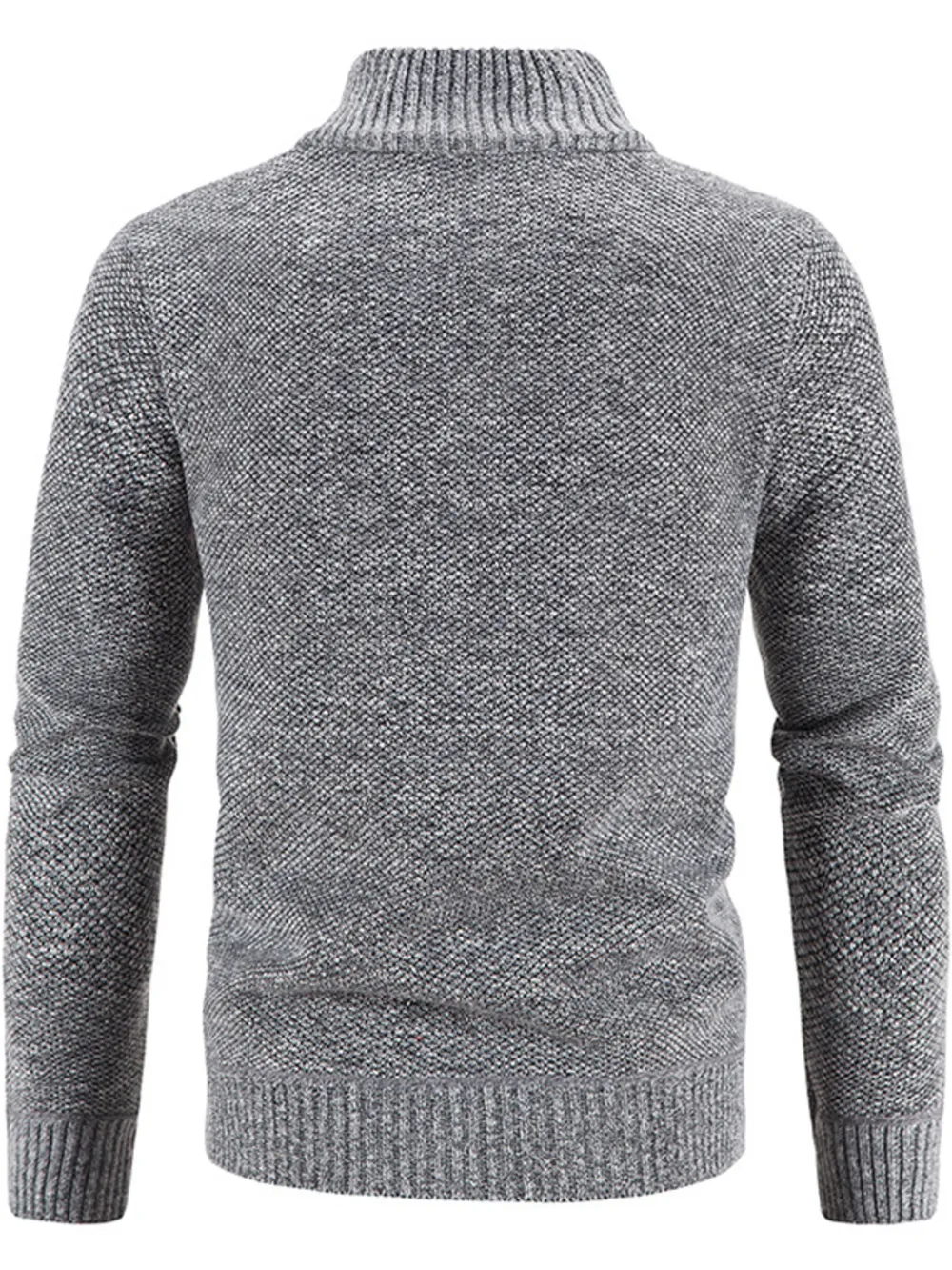 Men's Plus Size Zip-Up Sweater Cardigan with Stand Collar, image 7