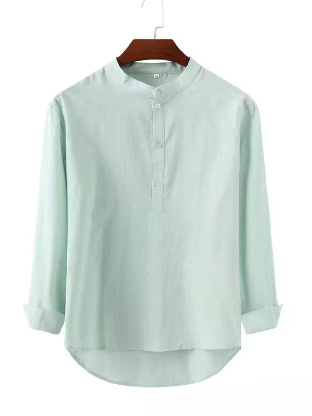 Men's Full Size Button Detail Long Sleeve Shirt Plus Size, image 6