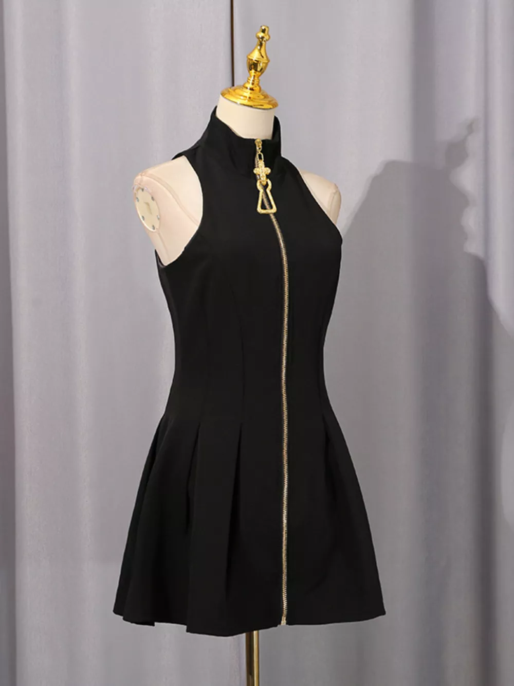 Zip Up Sleeveless Mini Dress, image 5