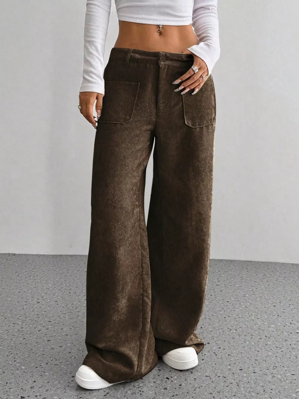 Corduroy Wide Leg Pants, image 9