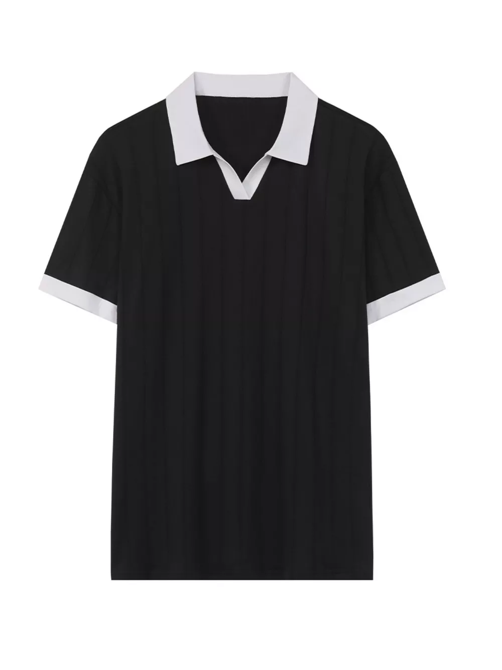 Men's Full Size Contrast Trim Short Sleeve Polo Plus Size, image 2