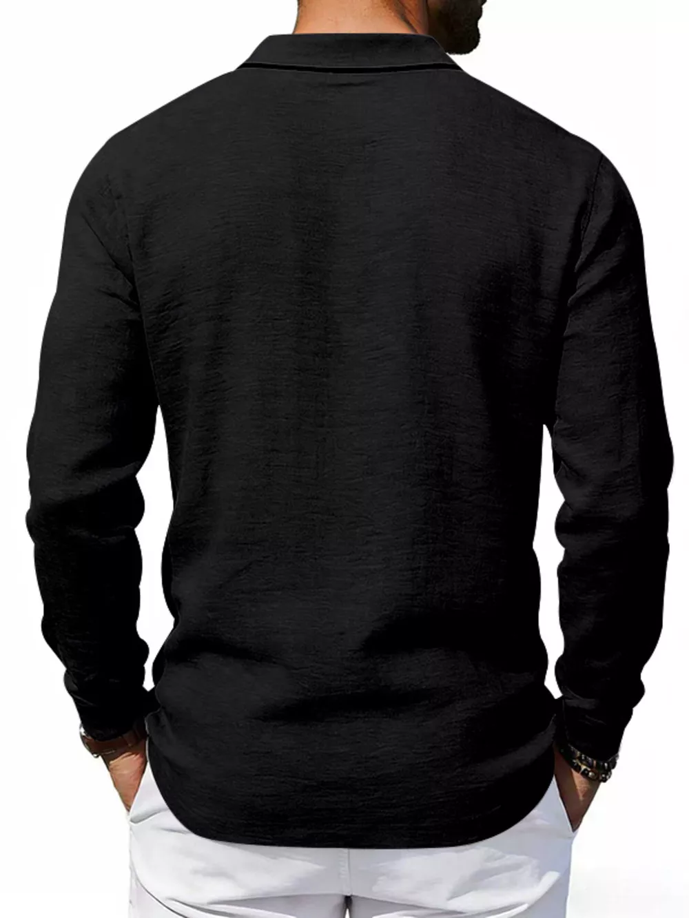 Men's Full Size Classic Long Sleeve Polo Plus Size, image 11