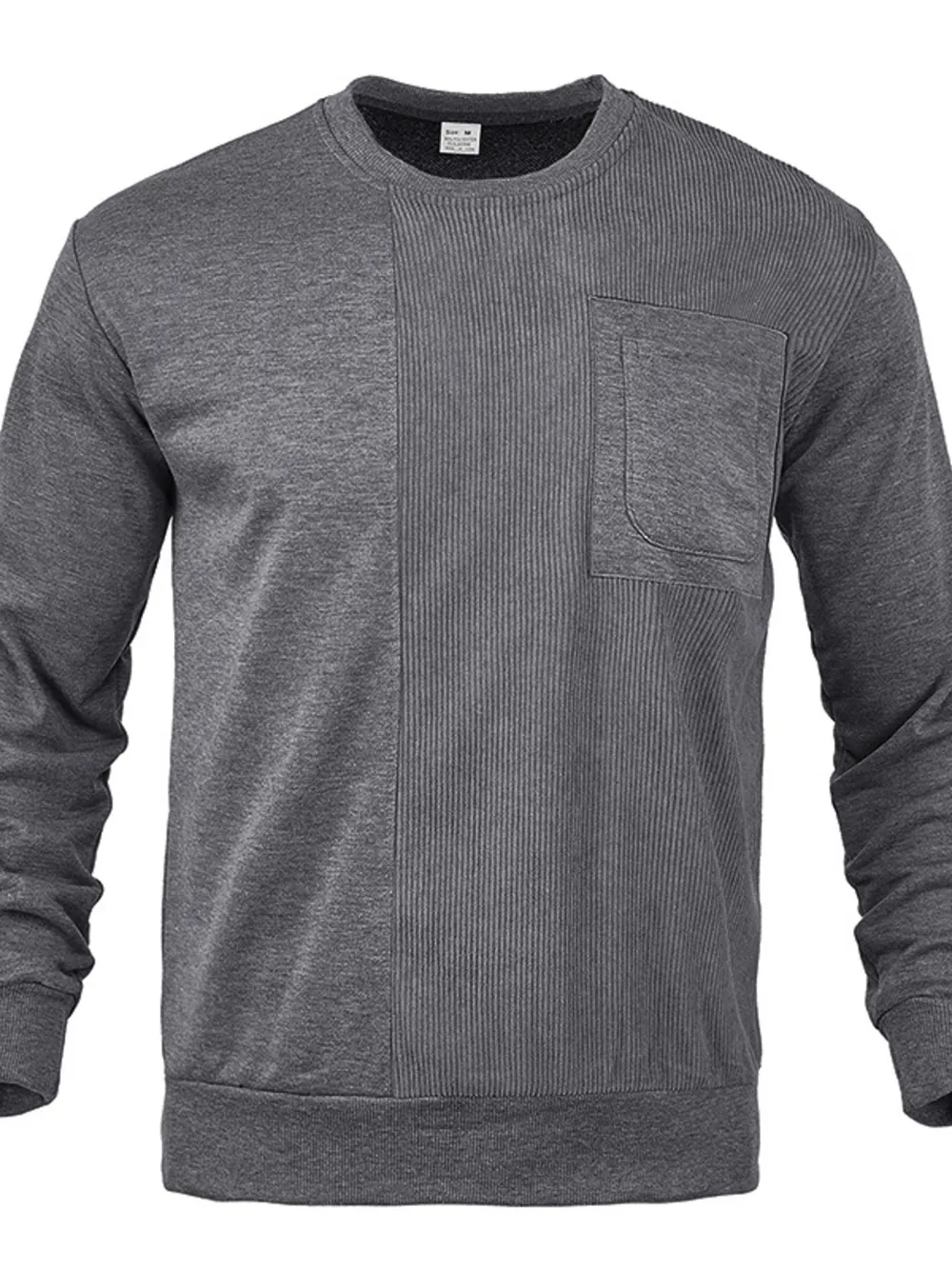 Men's Full Size Round Neck Long Sleeve Sweatshirt Plus Size, image 15