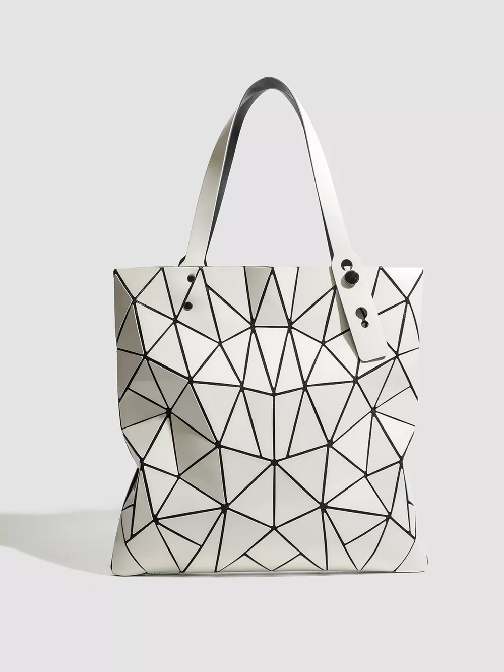 Geometric Glossy Paneled Handbag, image 6