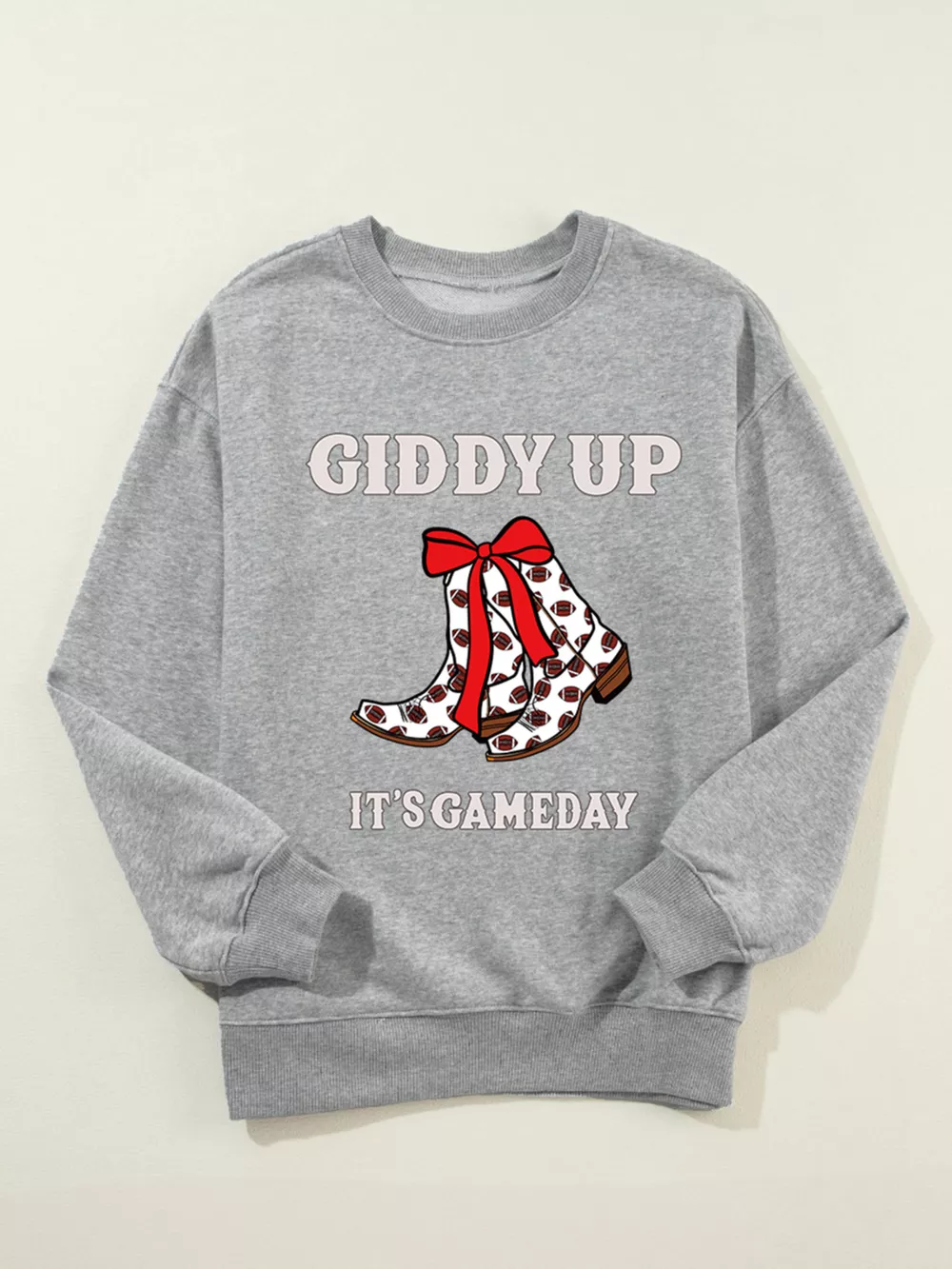 GIDDY UP ITS GAME DAY Cowgirl Boots Graphic Sweatshirt, image 5