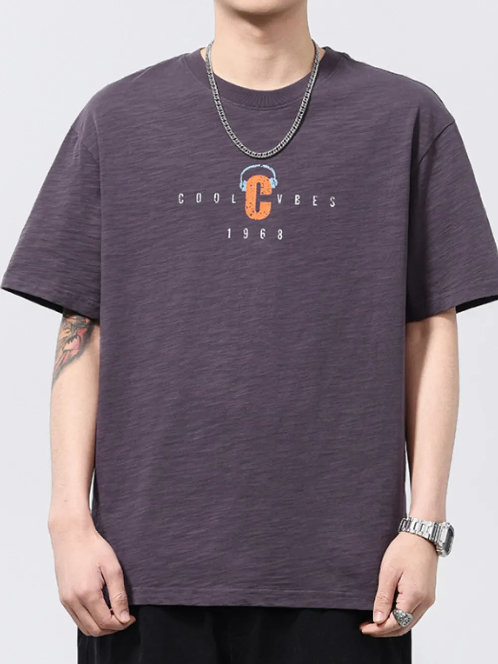 Men's Plus Size Round Neck Short Sleeve T-Shirt, image 3