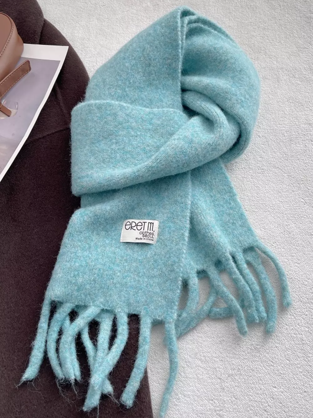 Fringe Solid Color Scarf, image 3