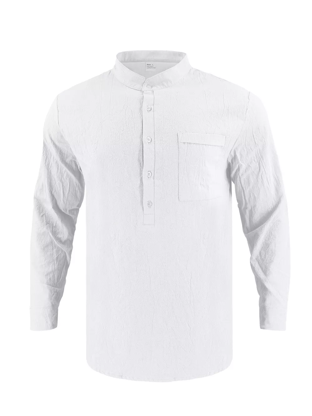 Men's Full Size Button Detail Long Sleeve Shirt Plus Size, image 16
