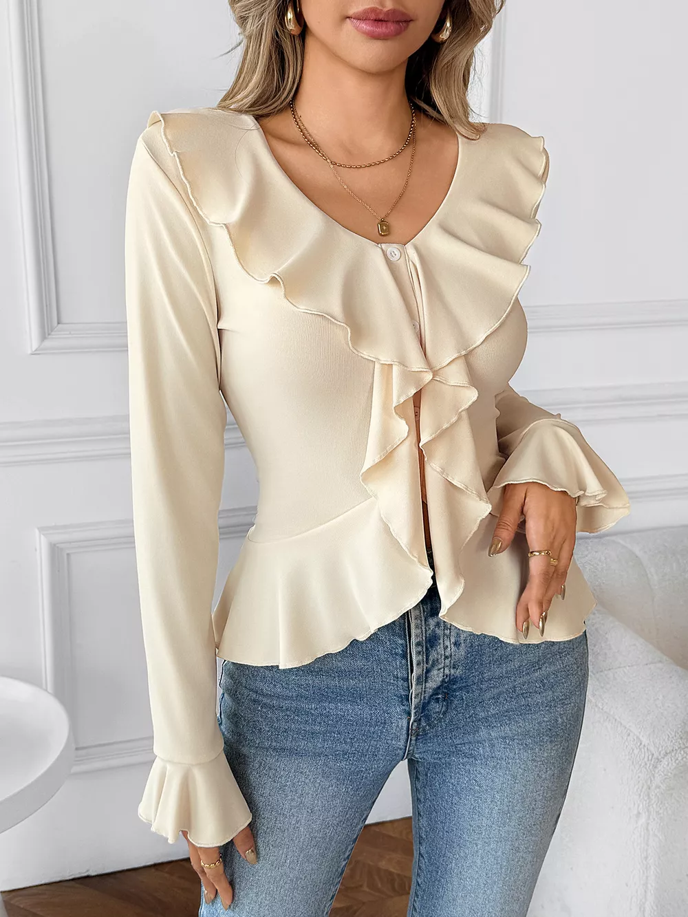 Ruffled Flounce Sleeve Blouse, image 5