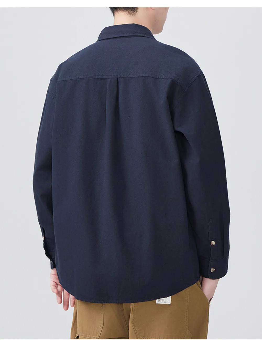 Men's Plus Size Button Up Long Sleeve Shirt, image 4