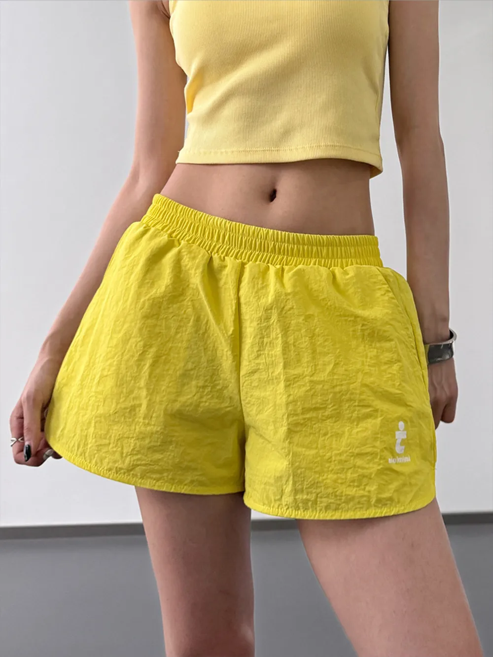 Elastic Waist Shorts with Pockets, image 2
