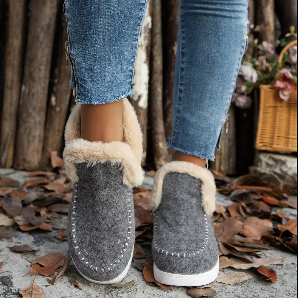 Cozy Fur-Trimmed Slip-Ons, image 7