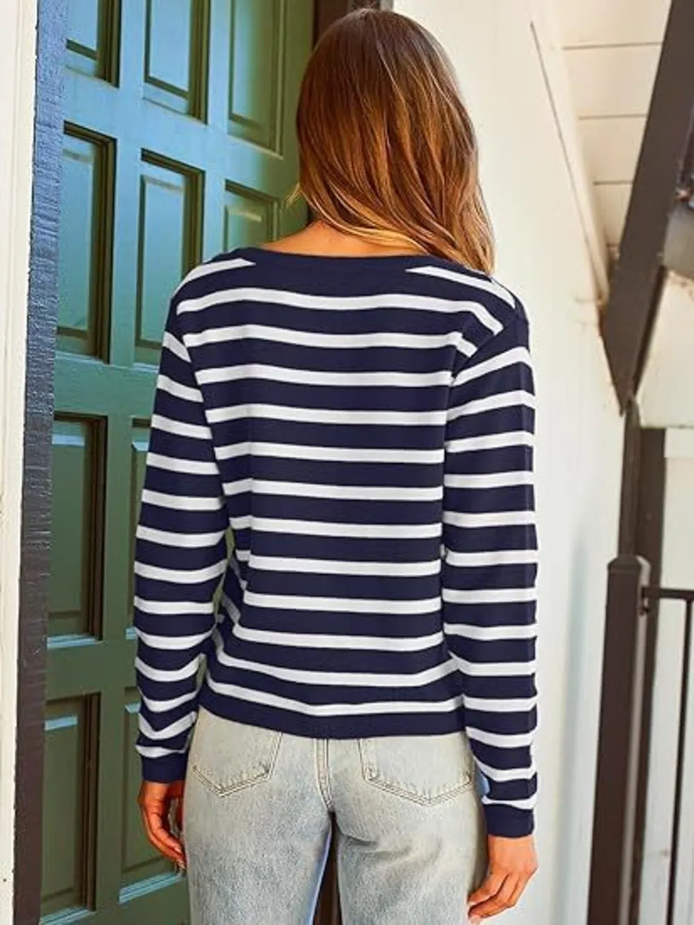 Striped Button-Up Cardigan, image 16