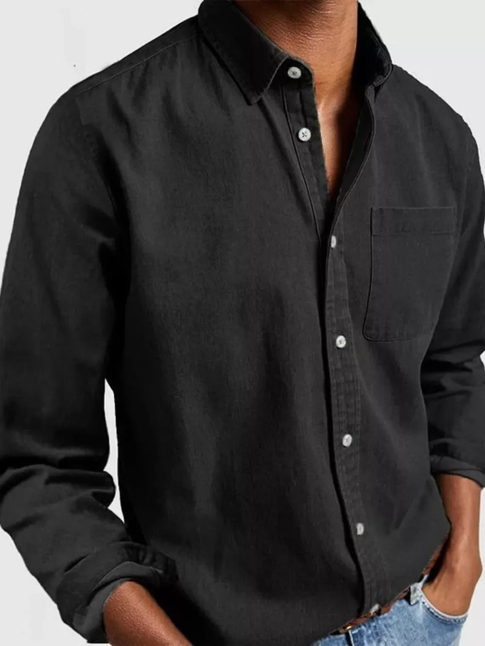Men's Full Size Button Up Long Sleeve Shirt Plus Size, image 2