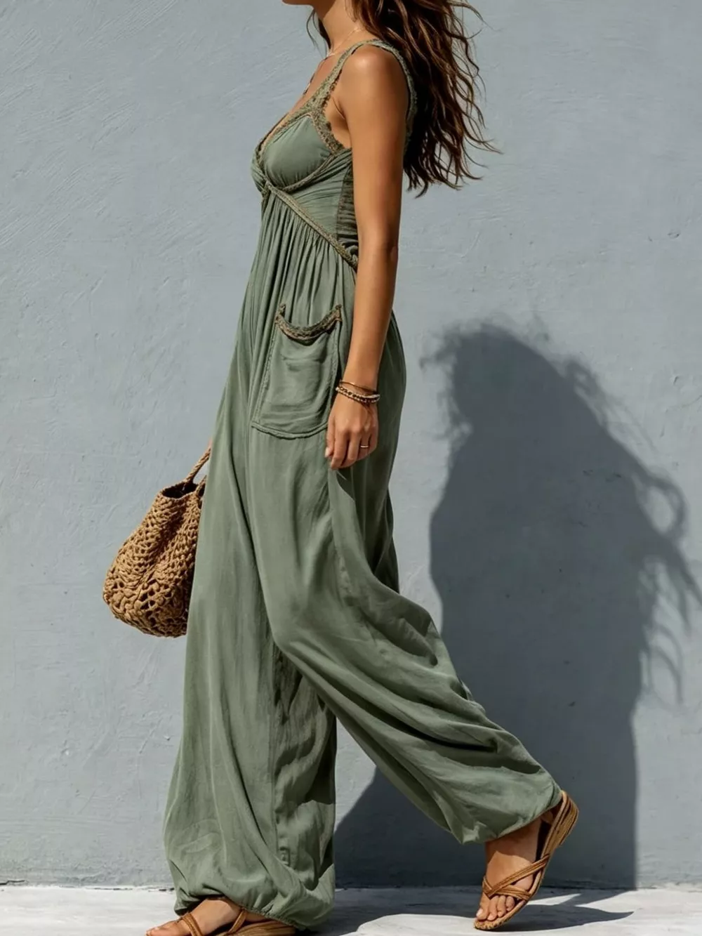 Lace Detail Wide-Leg Jumpsuit, image 2