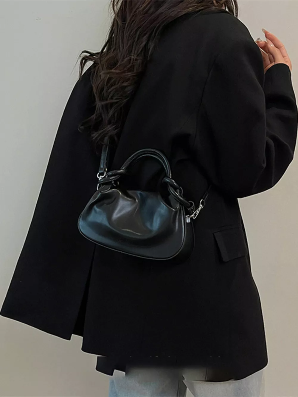 Knot Handle Ruched Crossbody Bag, image 9