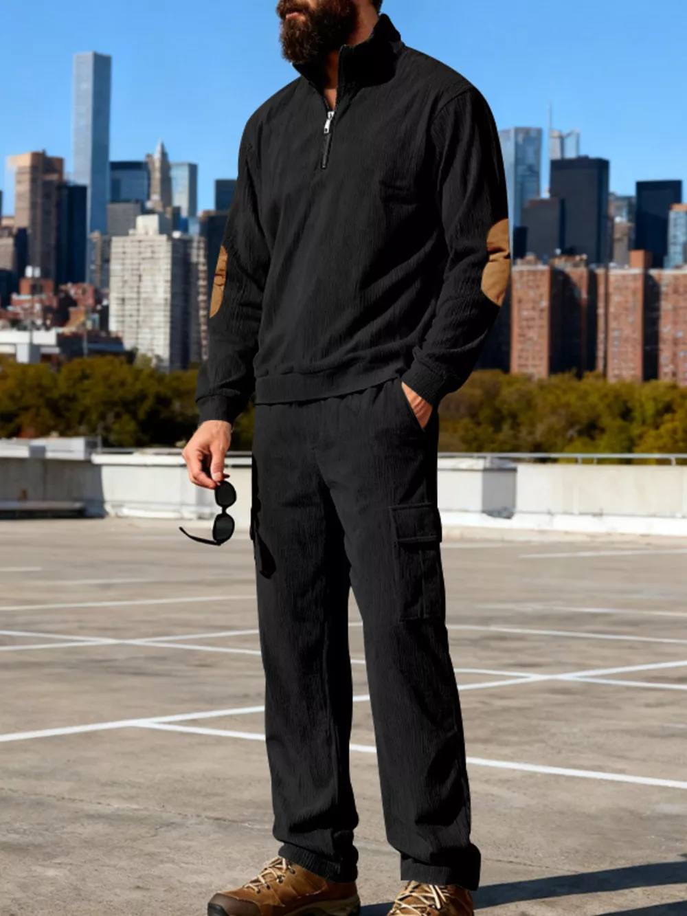 Men's Full Size Casual Long Sleeve Top & Pants Set Plus Size, image 7