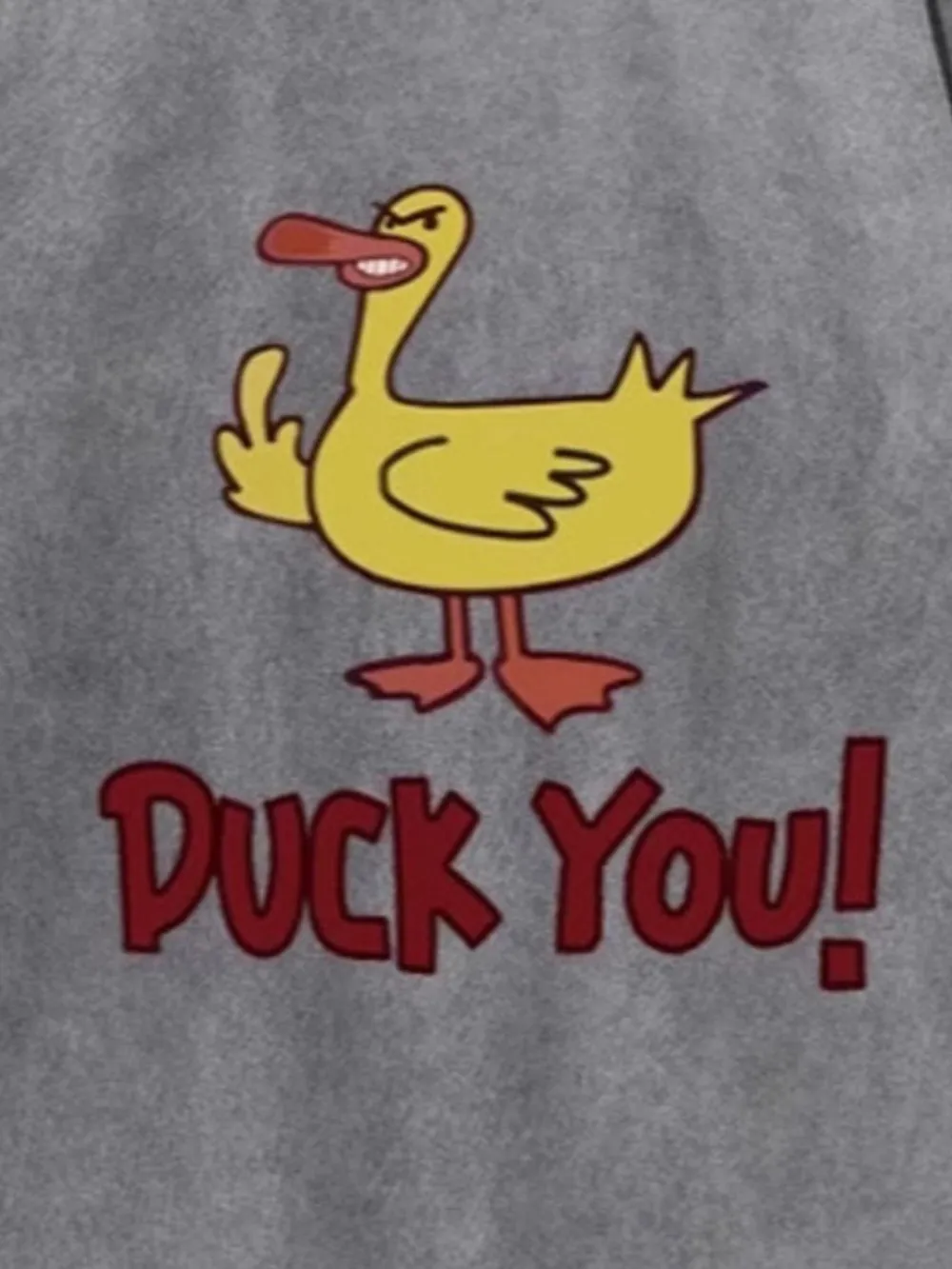 Duck Graphic Oversized Round Neck T-Shirt, image 8