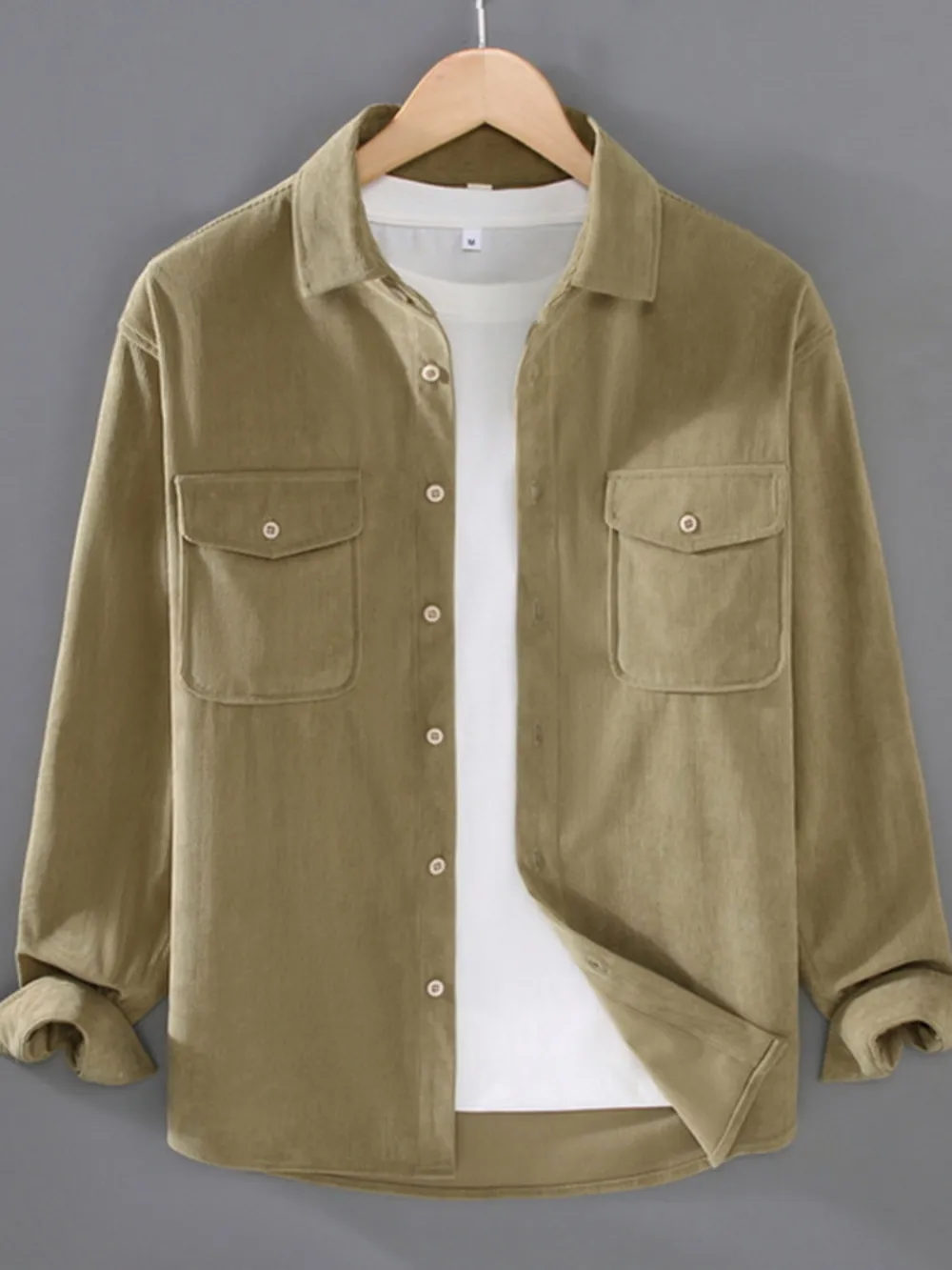 Men's Plus Size Button Down Collared Neck Shirt, image 2