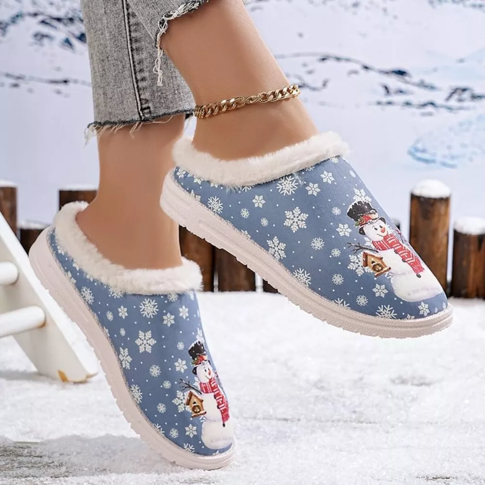 Christmas Snowman Plush Lined Slippers, image 12