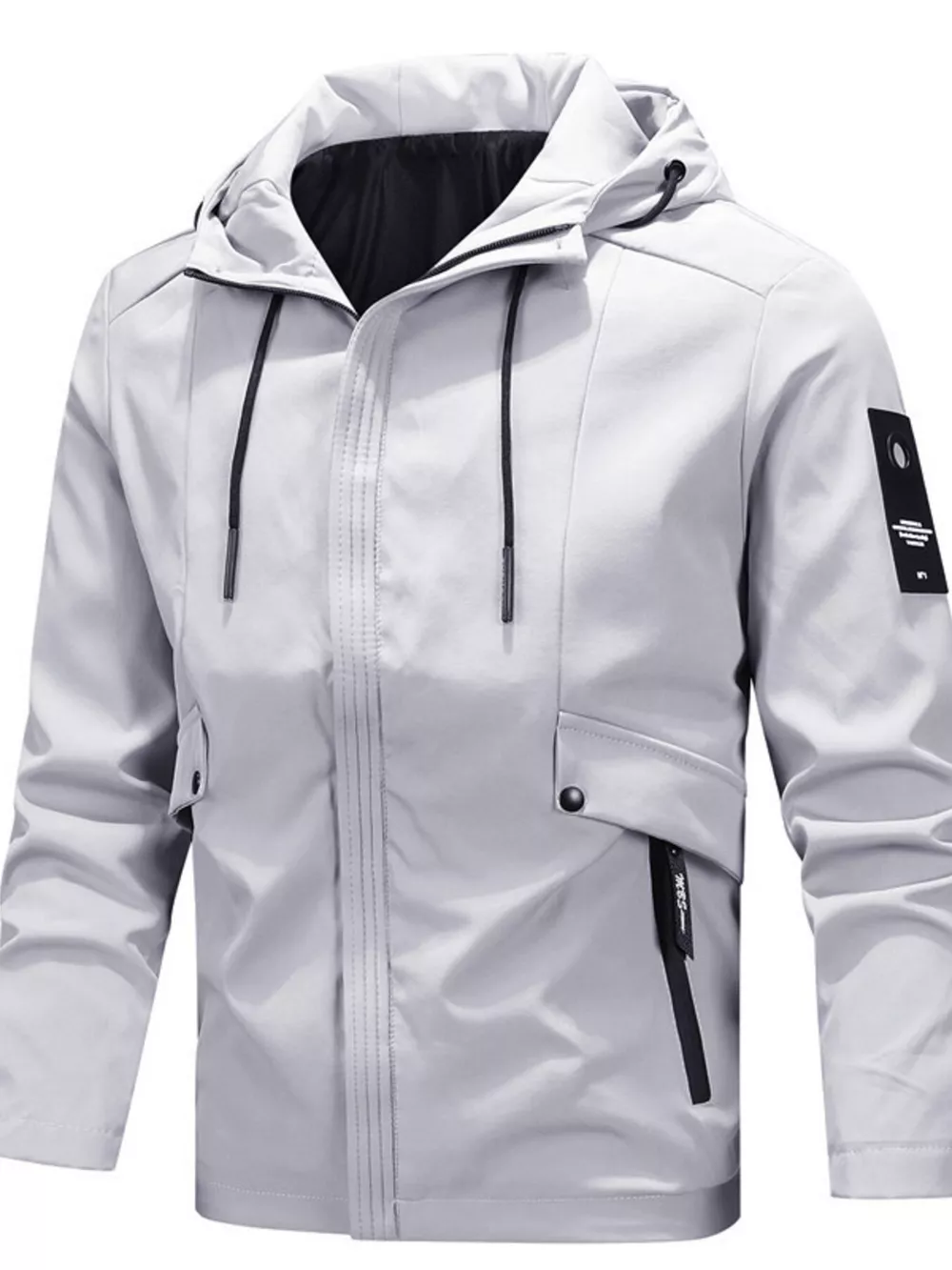 Men's Plus Size Hooded Windproof Casual Jacket, image 4