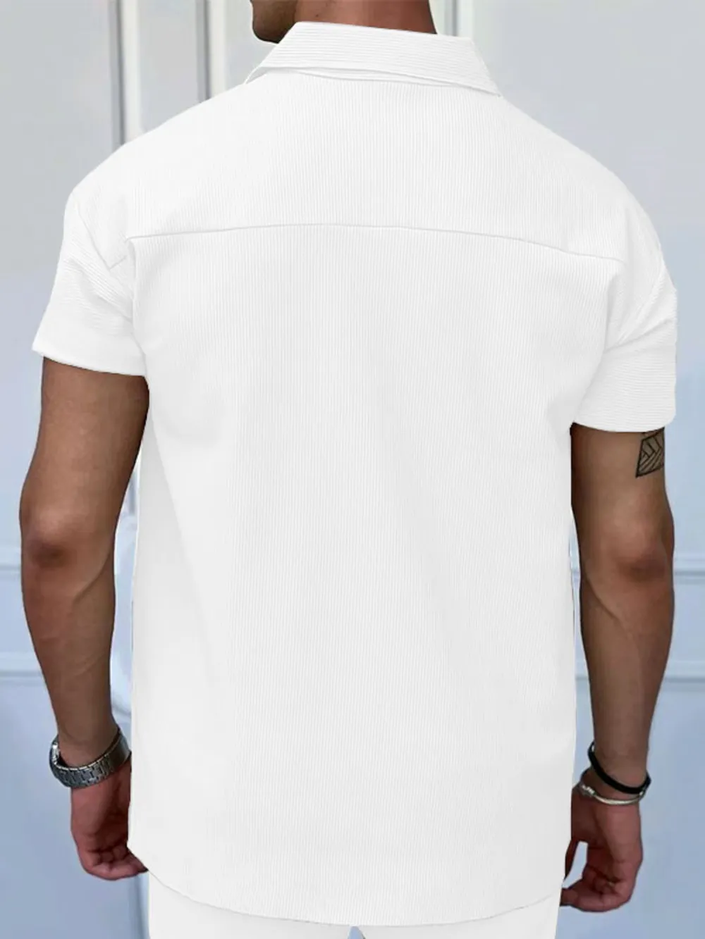 Men's Full Size Quarter Zip Short Sleeve Polo Plus Size, image 3