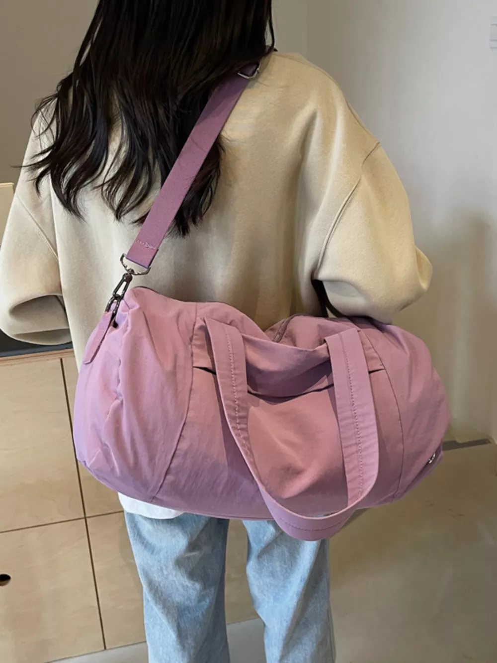 Solid Color Lightweight Travel Duffel Bag, image 3