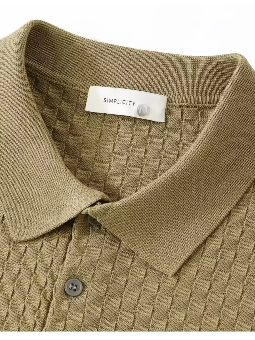 Men's Full Size Classic Textured Knit Polo Shirt Plus Size, image 5