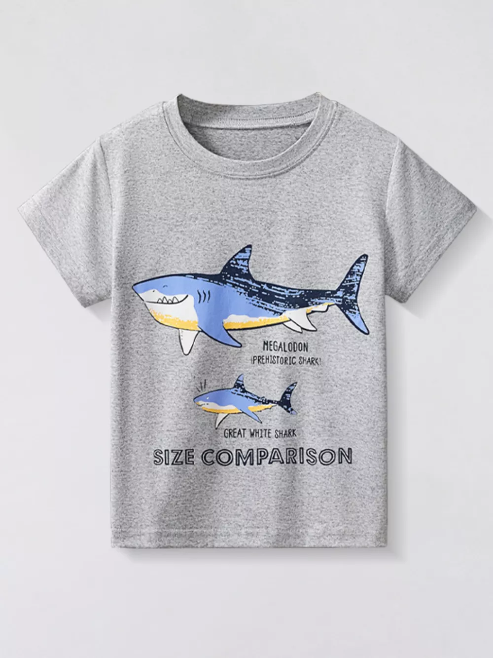Children's Shark Size Comparison Graphic T-Shirt