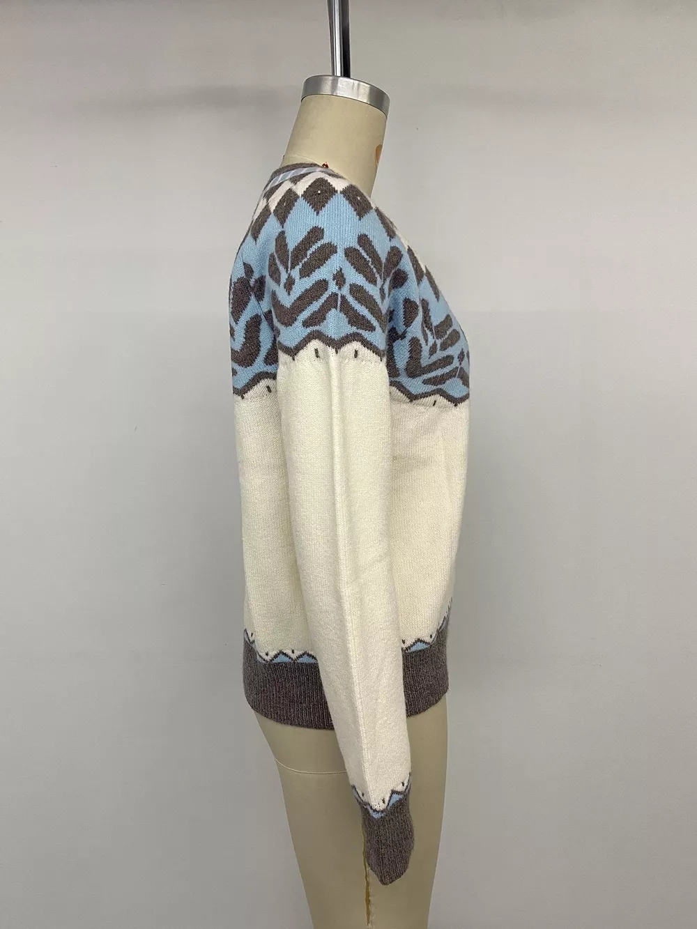 Fair Isle Pattern Round Neck Sweater, image 11