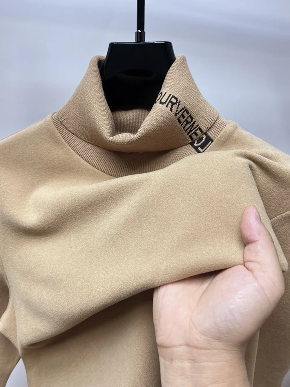 Men's Plus Size Turtleneck Long Sleeve Top, image 7