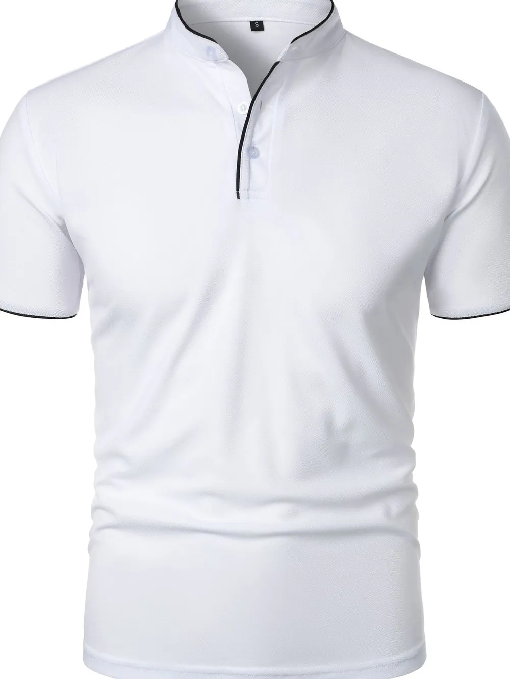Men's Full Size Short Sleeve Contrast Trim Polo Plus Size, image 19
