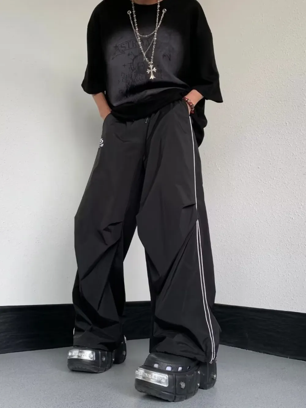 Men's Striped Wide Leg Pants, image 3