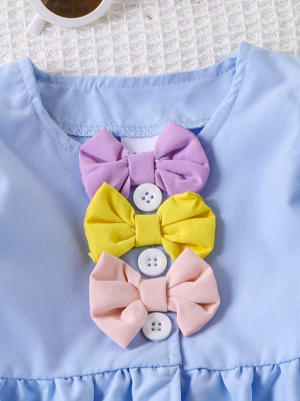 Children's Bow Puff Sleeve Top and Shorts Set, image 3