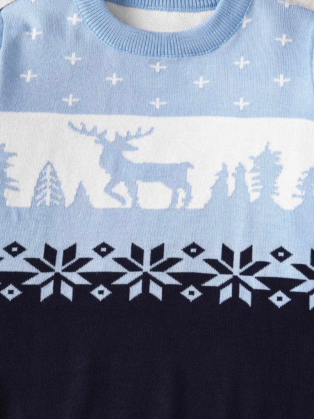 Children's Christmas Reindeer Pattern Knit Sweater, image 7