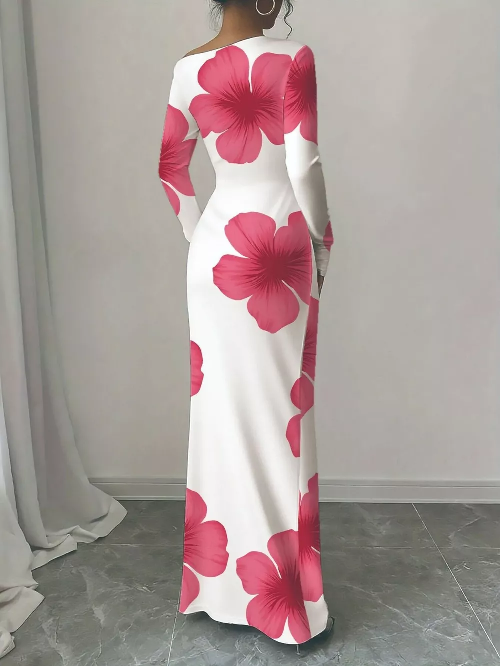 Floral Print One Shoulder Maxi Dress, image 24