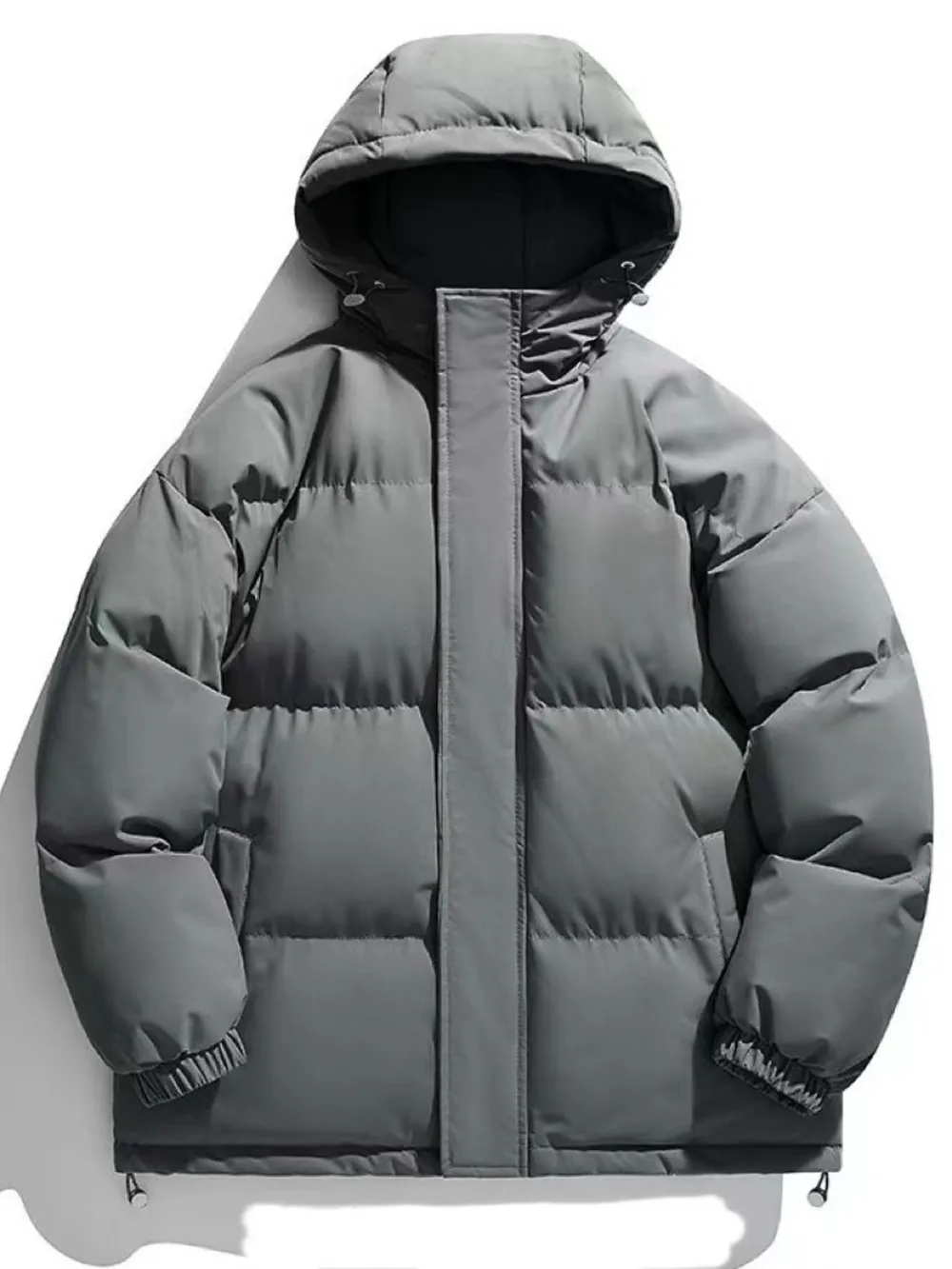 Men's Plus Size Zip Up Hooded Winter Coat, image 3