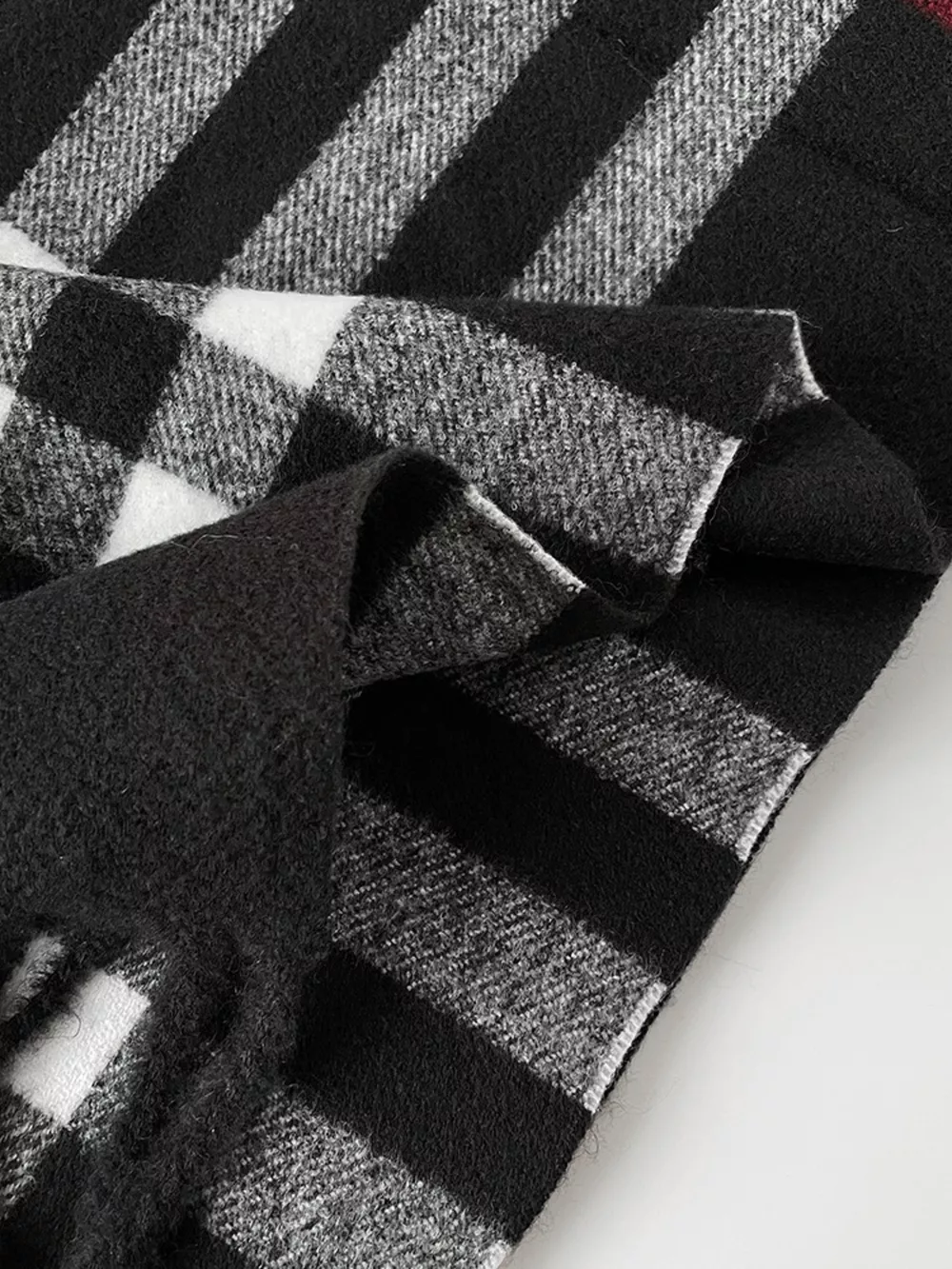 Classic Plaid Fringe Scarf, image 4