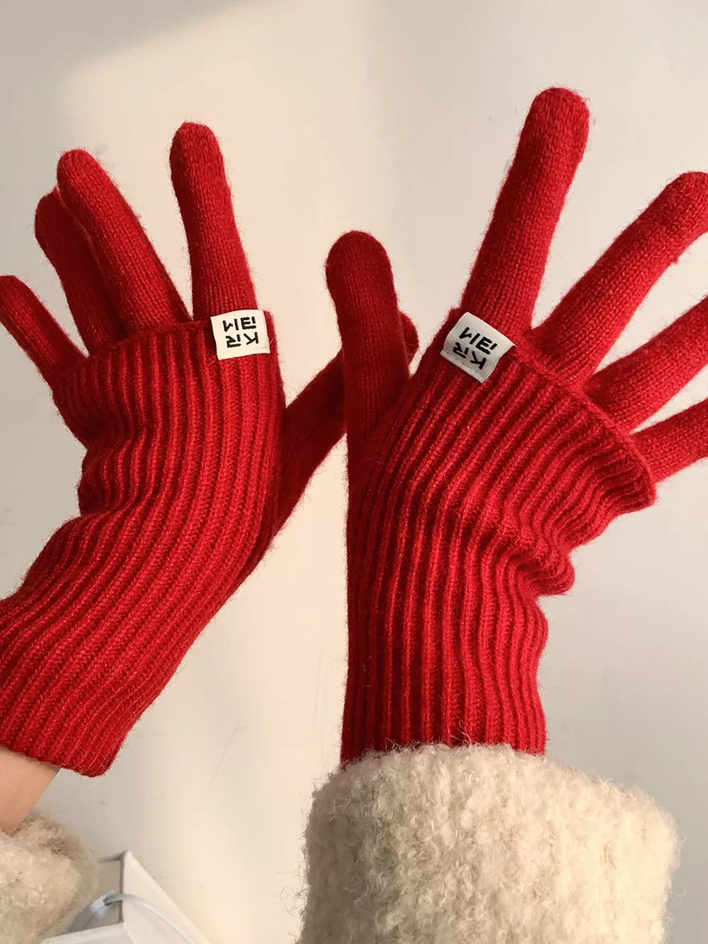Ribbed Knit Winter Gloves, image 9