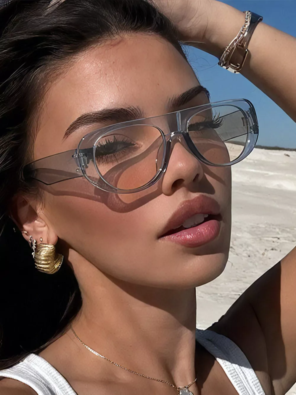 Oval Frame Sunglasses with UV Protection, image 4