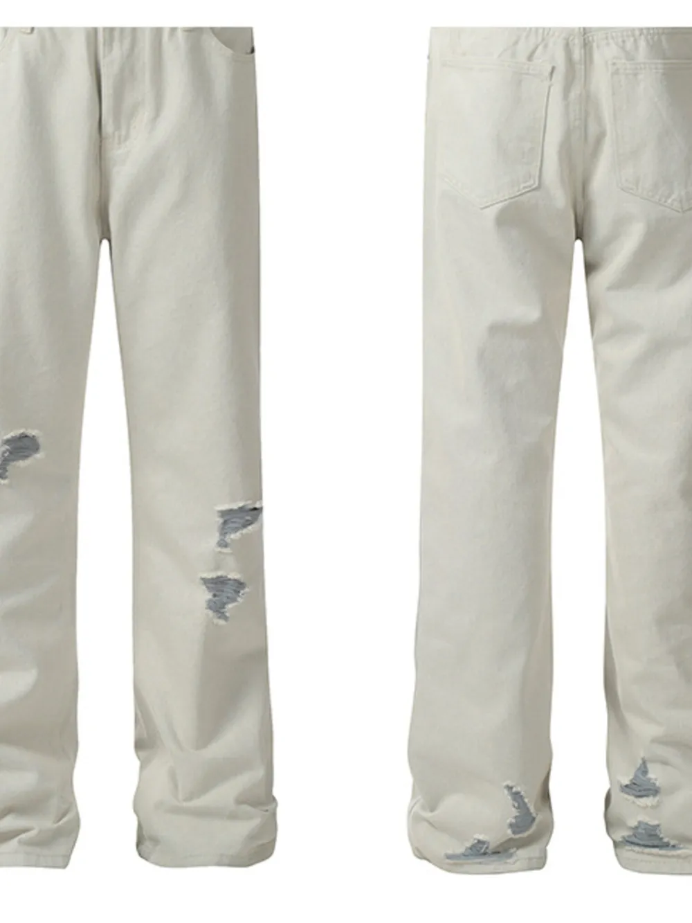 Men's Distressed Wash Straight Leg Jeans, image 4