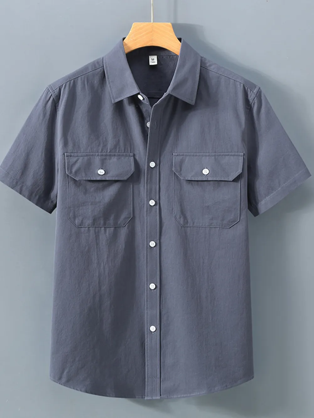 Men's Plus Size Button Up Short Sleeve Shirt, image 2