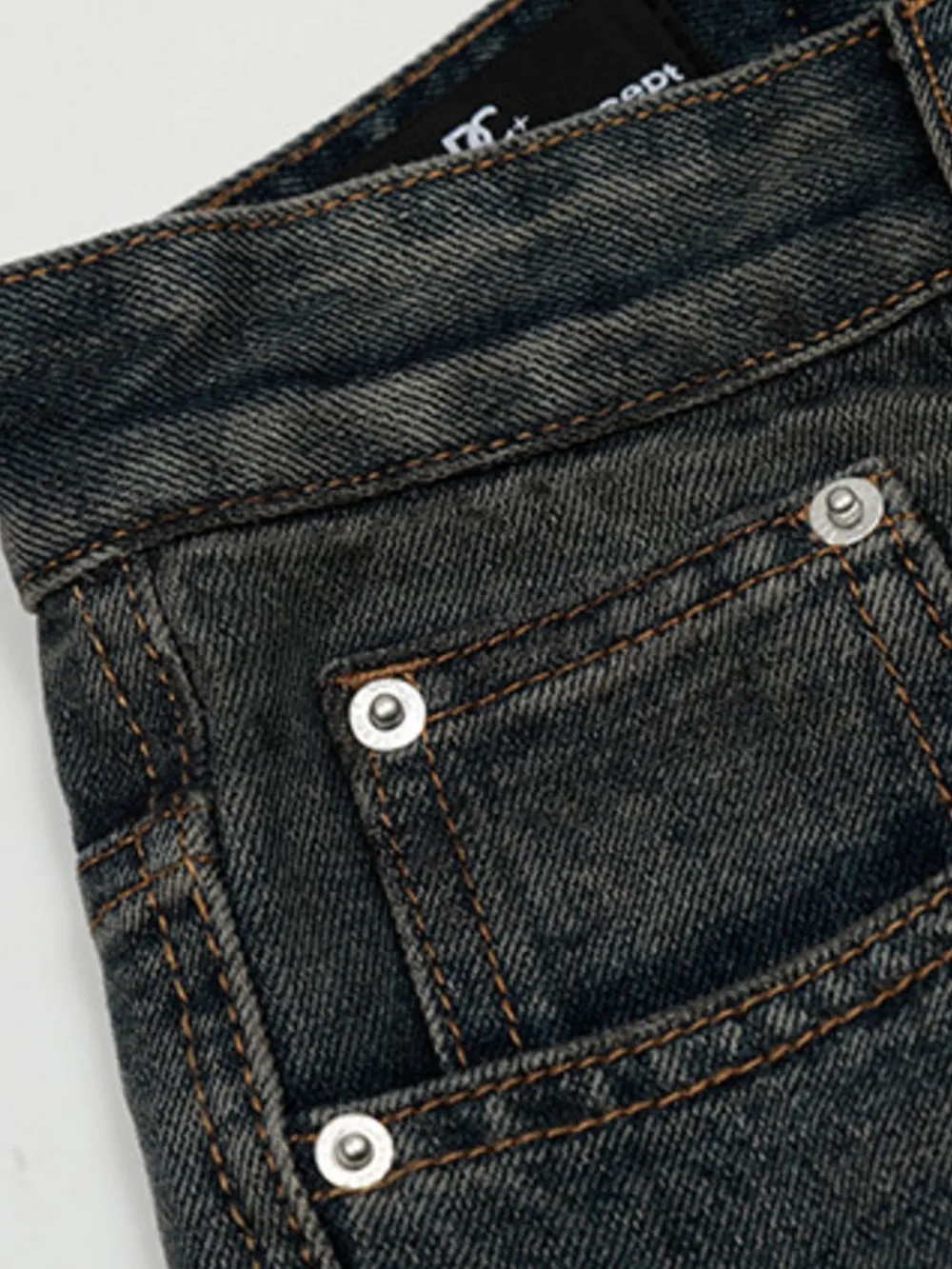 Men's High Waist Washed Jeans, image 4