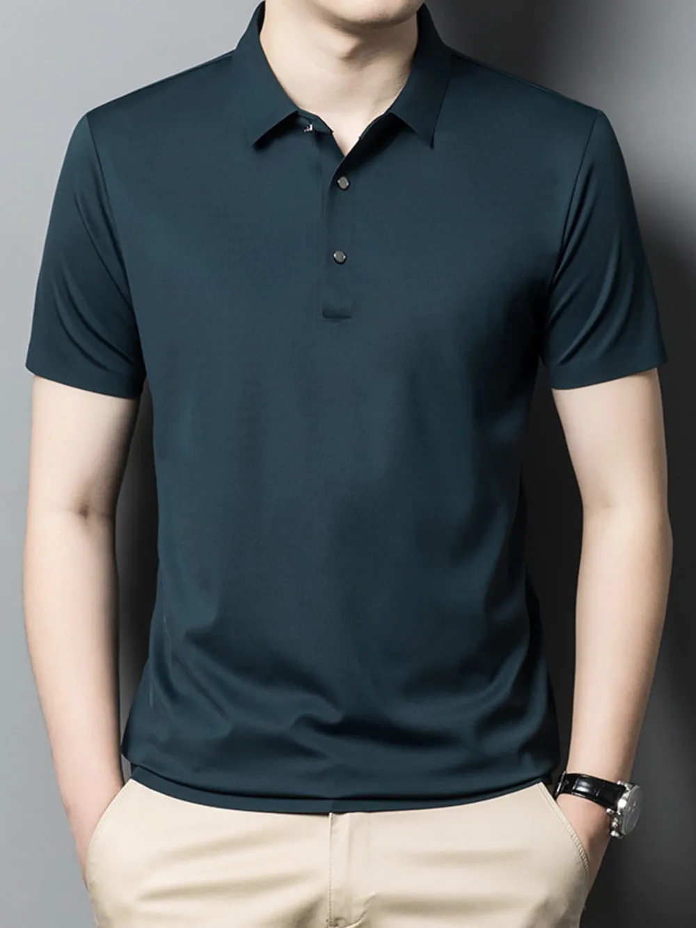 Men's Full Size Collared Neck Short Sleeve Polo Plus Size, image 4