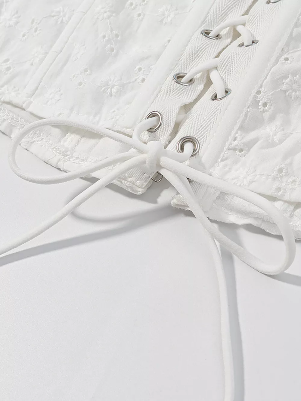 Lace Up Back Eyelet Ruffle Trim Tank, image 11