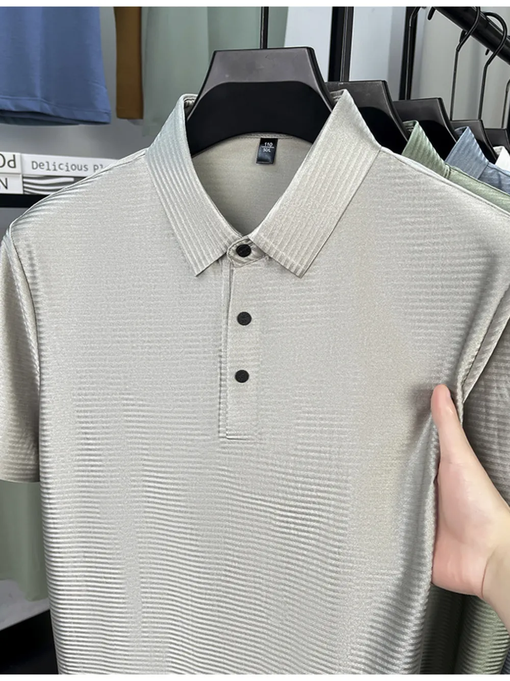 Men's Plus Size Button Detail Short Sleeve Polo, image 4