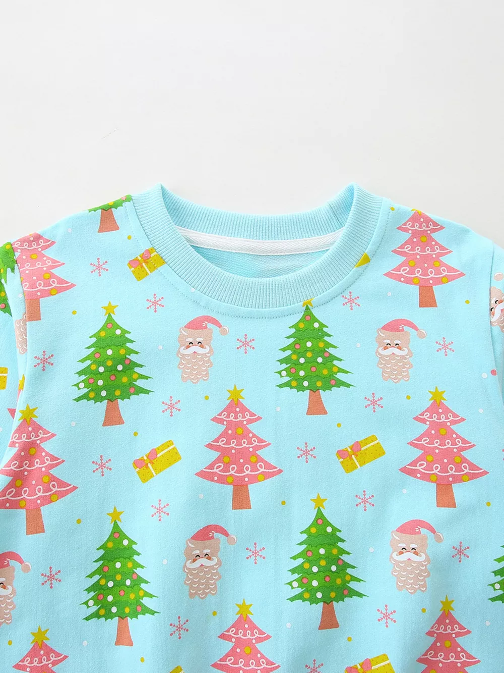 Children's Christmas Tree & Santa Print Crew Neck Sweatshirt, image 3