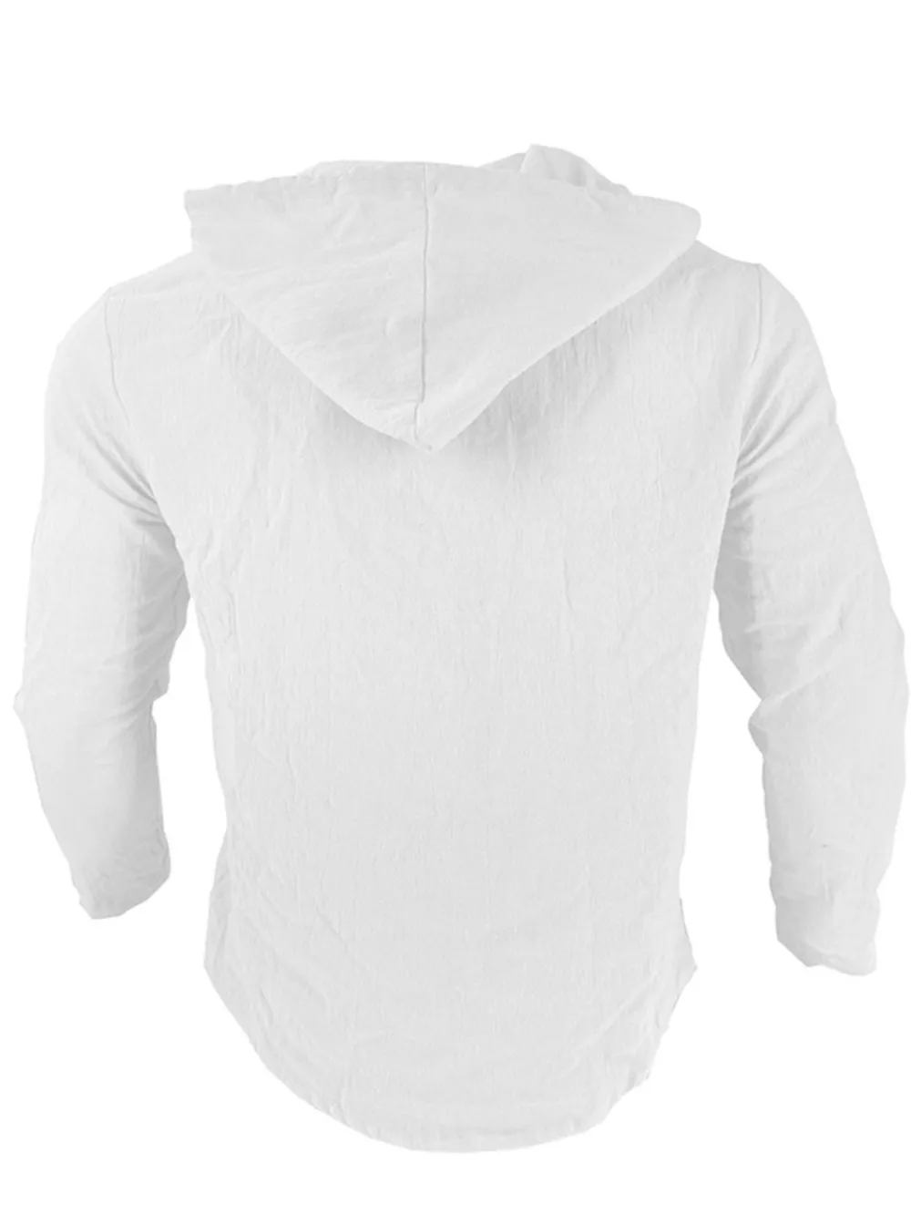 Men's Full Size Drawstring Button Up Hooded Shirt Plus Size, image 3