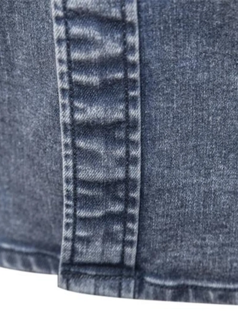 Men's Button Up Long Sleeve Denim Shirt, image 13