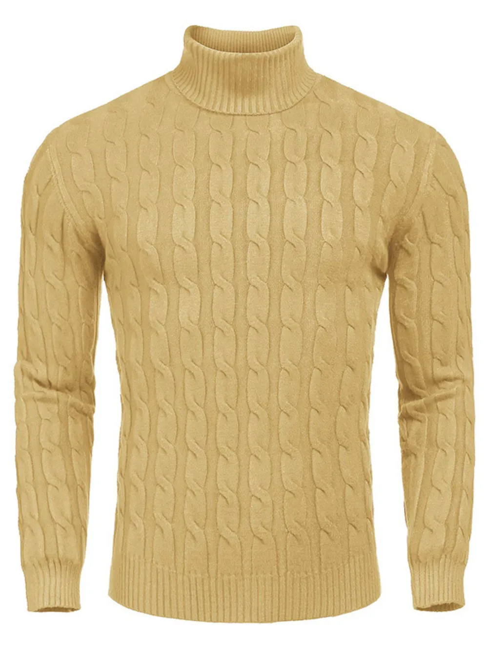 Men's Cable Knit Turtleneck Sweater, image 16